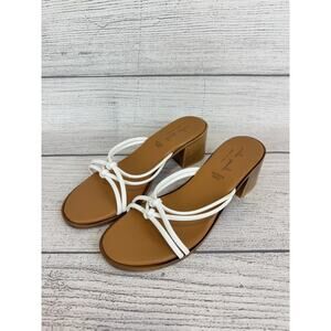 Mila Paoli Women's White Strappy Heeled Sandals Size 8